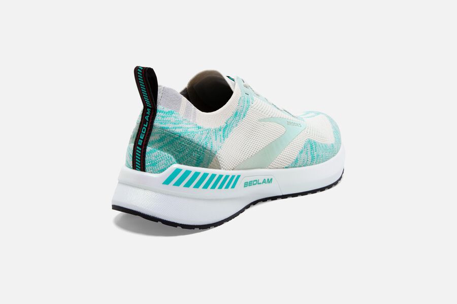 Bedlam 3 Road Brooks Running Shoes NZ Womens - White/Turquoise - HLSGEN-678